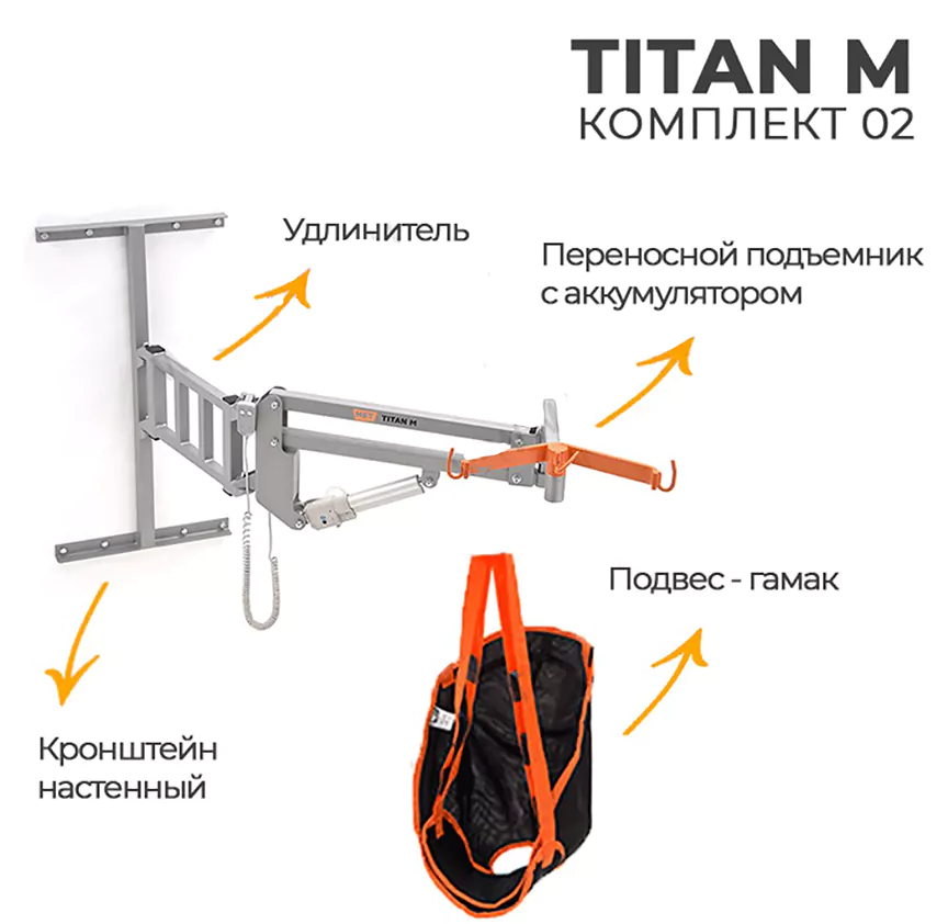 Подъёмник для инвалидов настенный MET TITAN M комплект 02